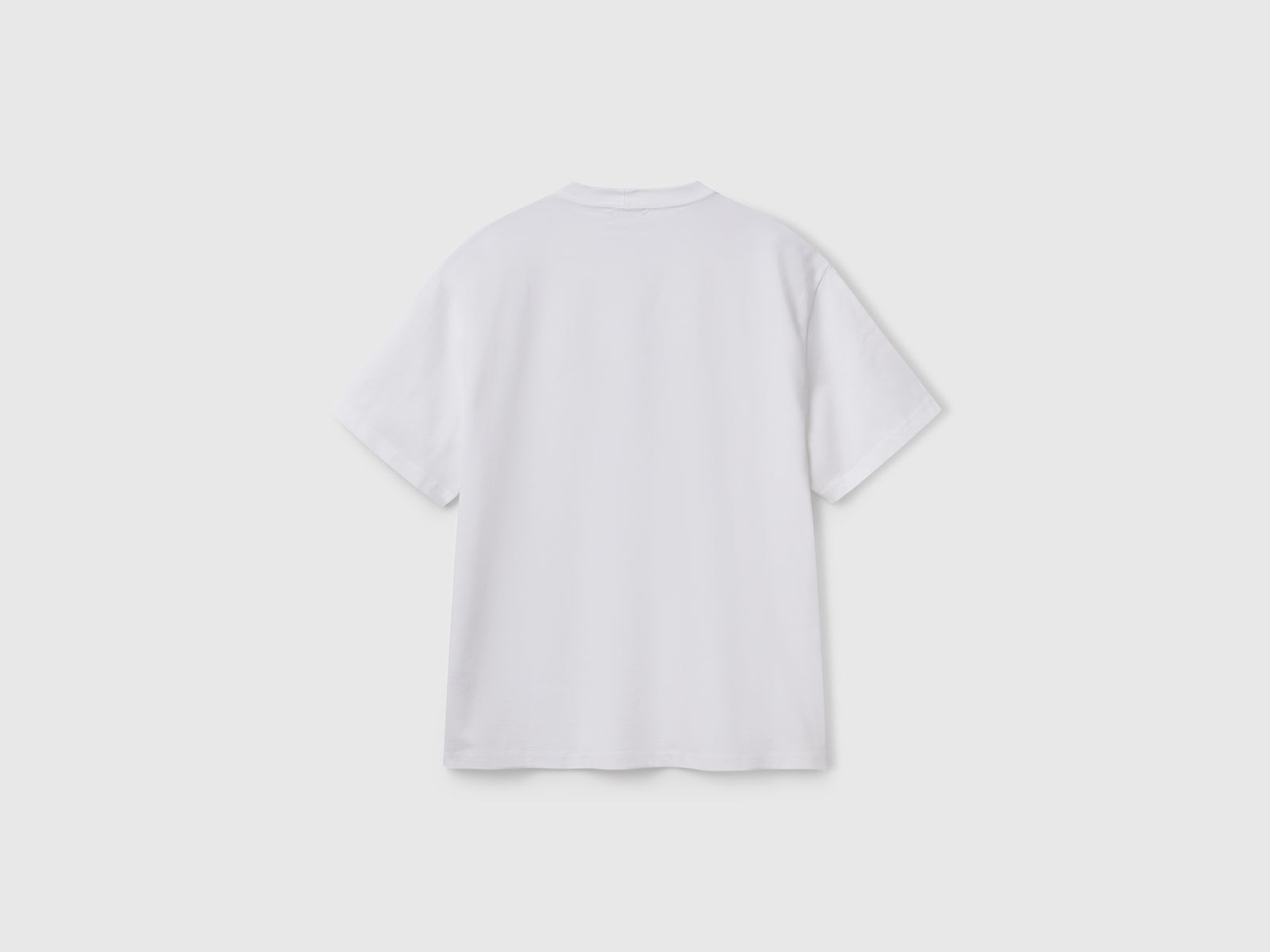 T-shirt over fit con ricamo logo da uomo bianco 2 | Benetton Outlet