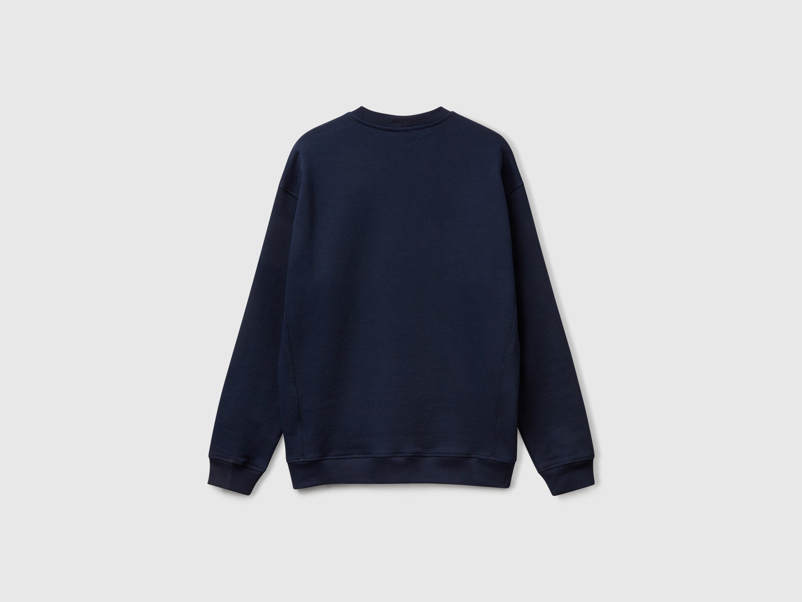 Felpa con ricamo 100% cotone da uomo blu scuro 2 | Benetton Outlet