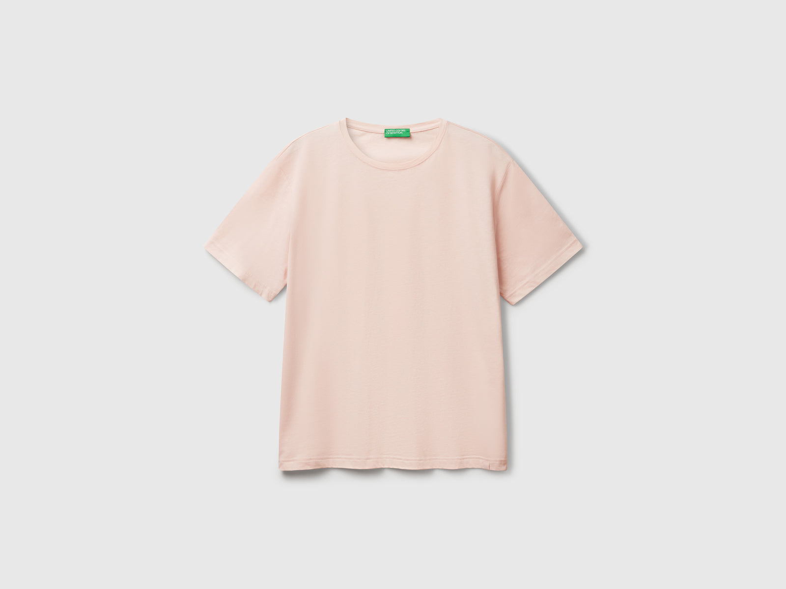 Maglietta in jersey leggero da uomo rosa tenue | Benetton Outlet