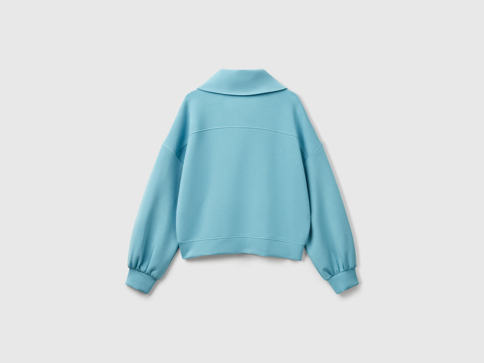Felpa con zip da donna azzurro 2 | Benetton Outlet