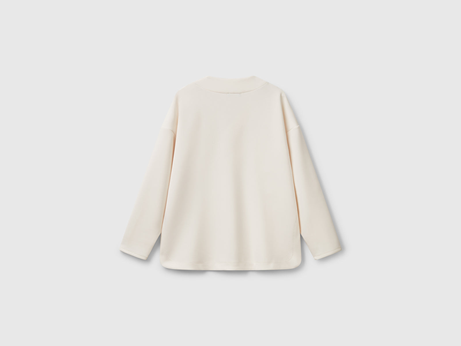 Felpa con scollo a V da donna bianco panna 2 | Benetton Outlet