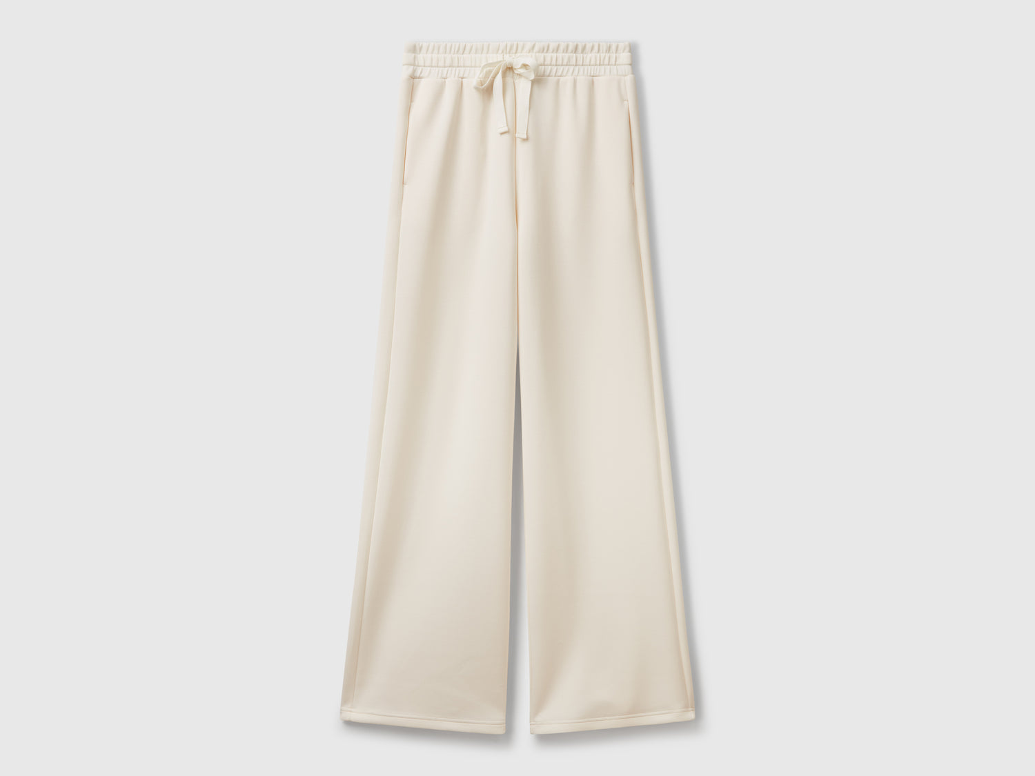 Pantaloni ampi in felpa da donna bianco panna | Benetton Outlet