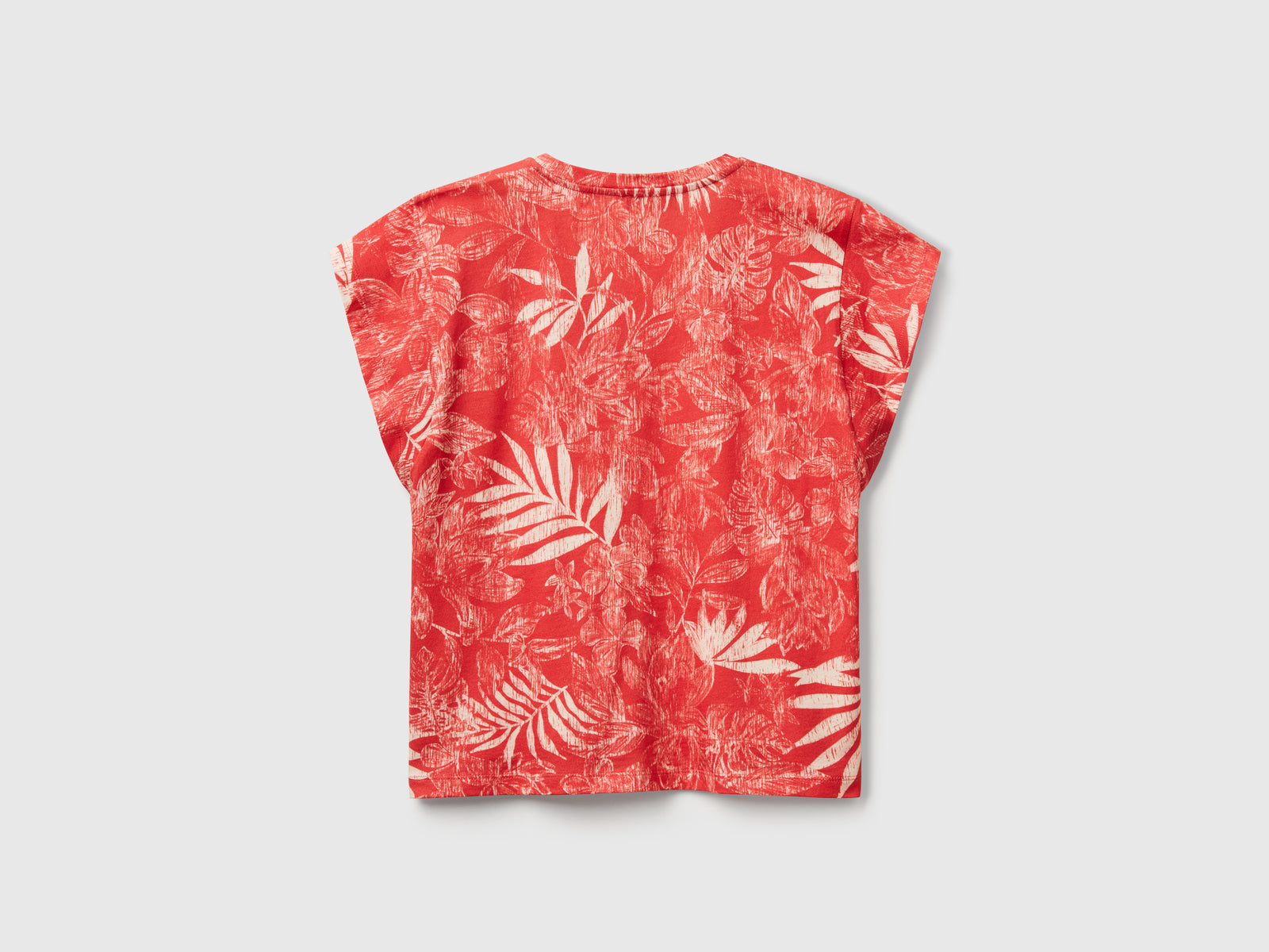 Maglietta con stampa fiori da donna rosso 2 | Benetton Outlet