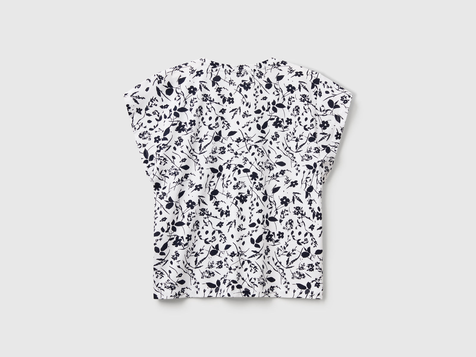 Maglietta con stampa fiori da donna bianco 2 | Benetton Outlet