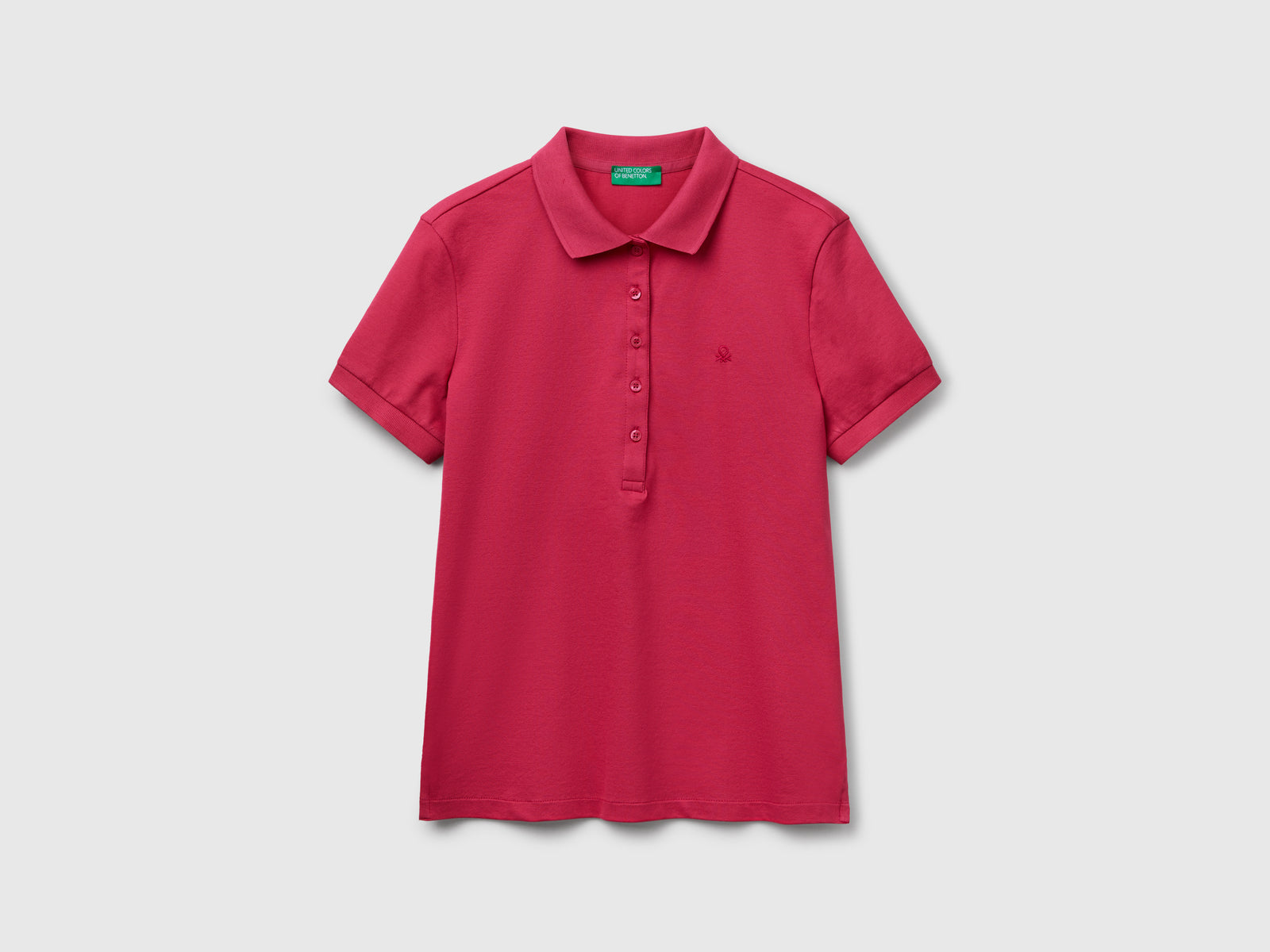 Polo slim fit in cotone stretch da donna rosso | Benetton Outlet