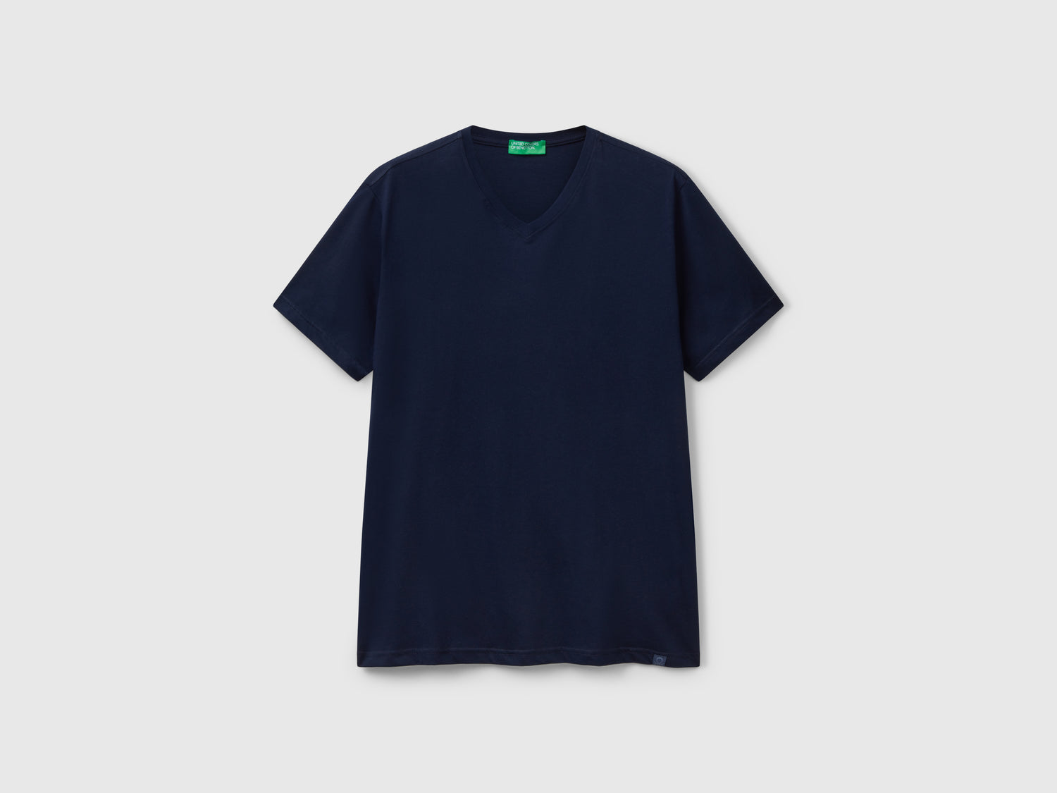 T-shirt in cotone a fibra lunga da uomo blu scuro | Benetton Outlet