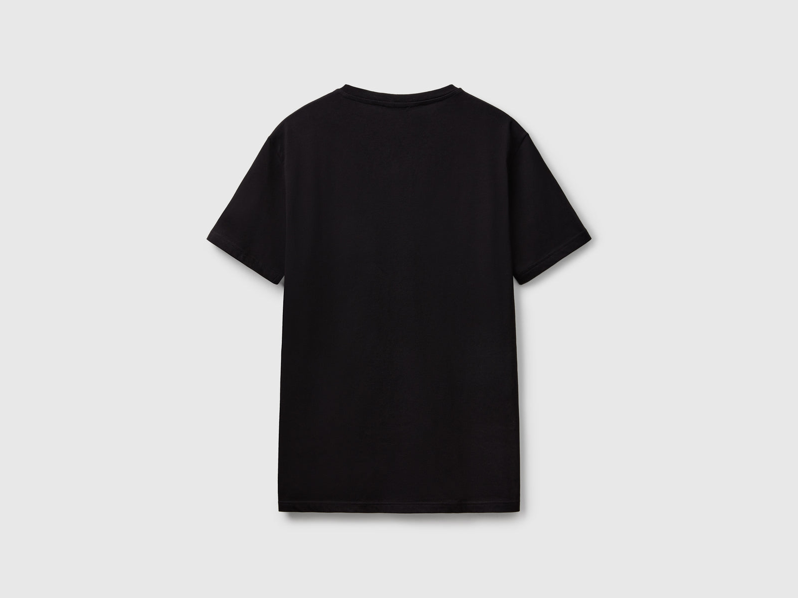 T-shirt in cotone a fibra lunga da uomo nero 2 | Benetton Outlet