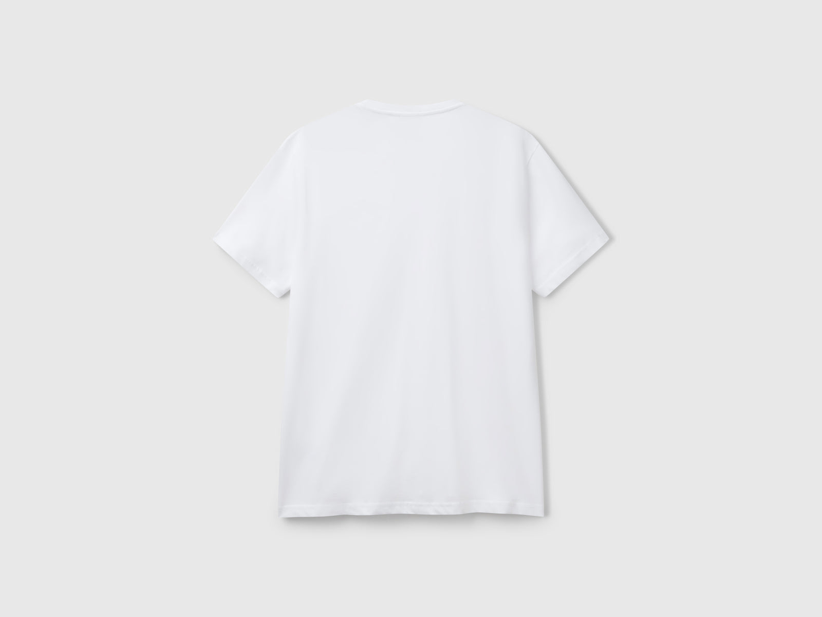 T-shirt in cotone a fibra lunga da uomo bianco 2 | Benetton Outlet