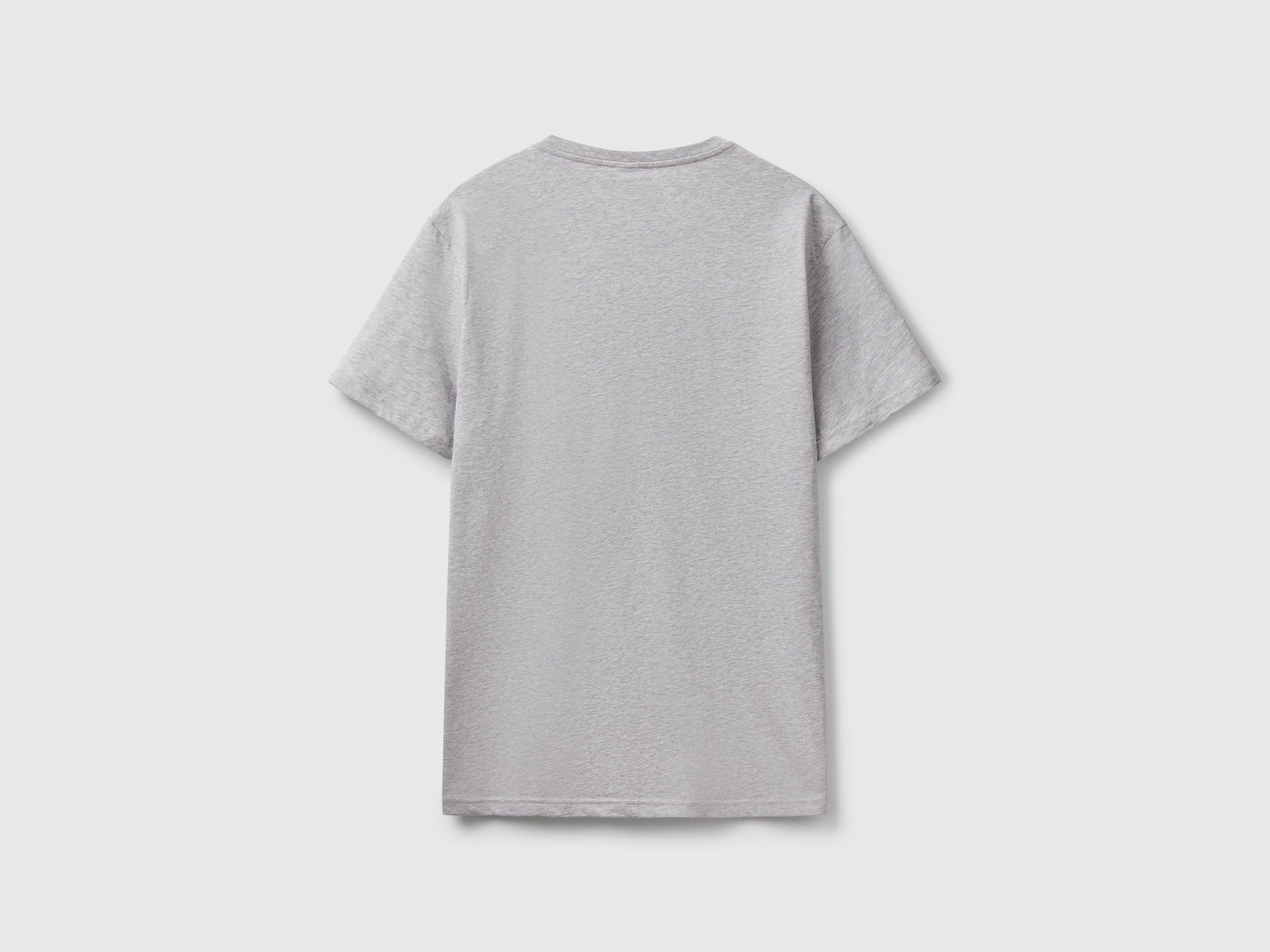 T-shirt in cotone a fibra lunga da uomo grigio chiaro 2 | Benetton Outlet