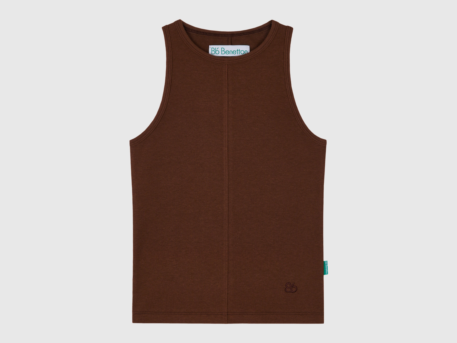 Canotta in misto cotone e Modal stretch da donna marrone scuro | Benetton Outlet
