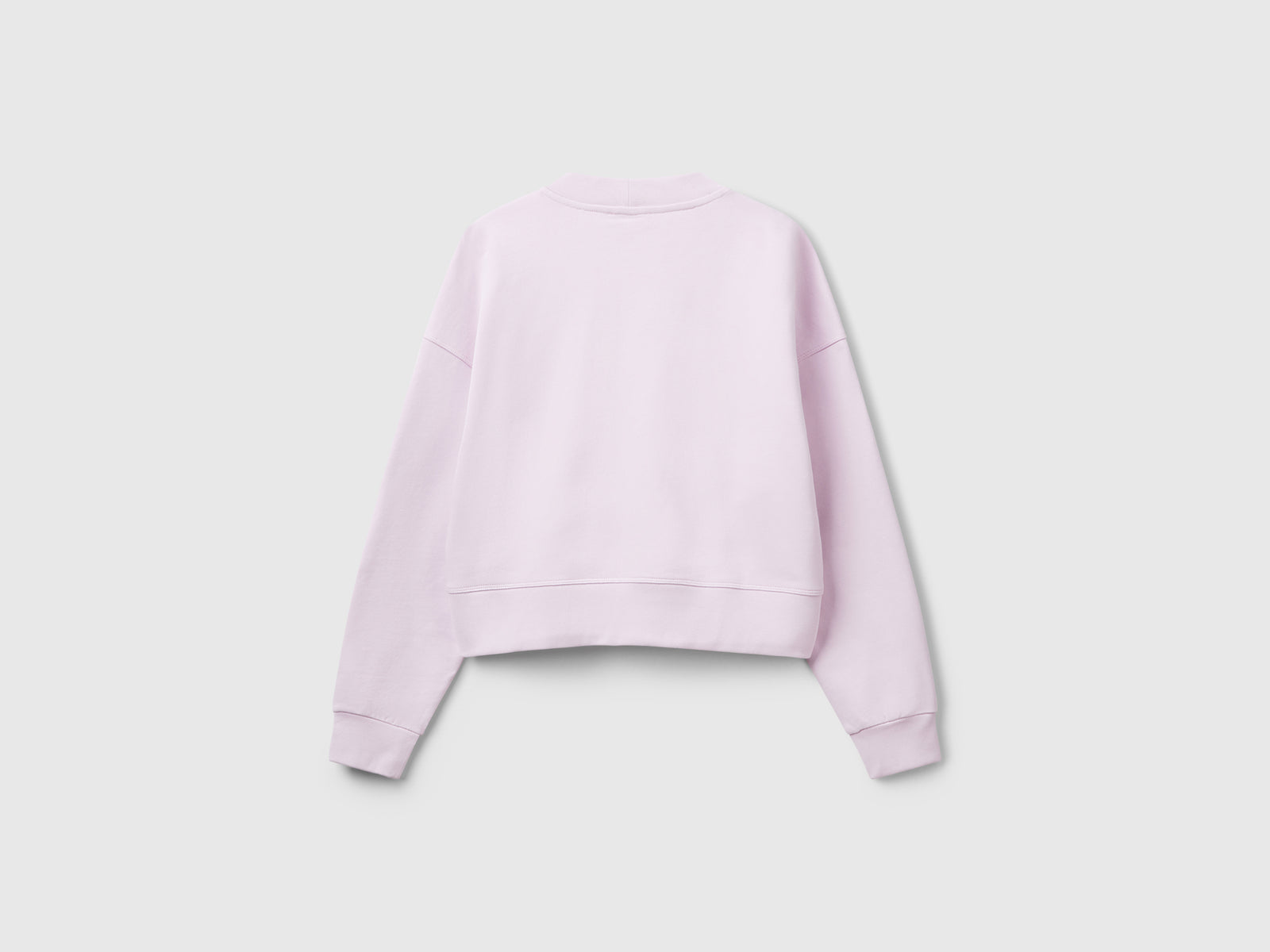 Felpa 100% cotone con stampa logo da donna lilla 2 | Benetton Outlet