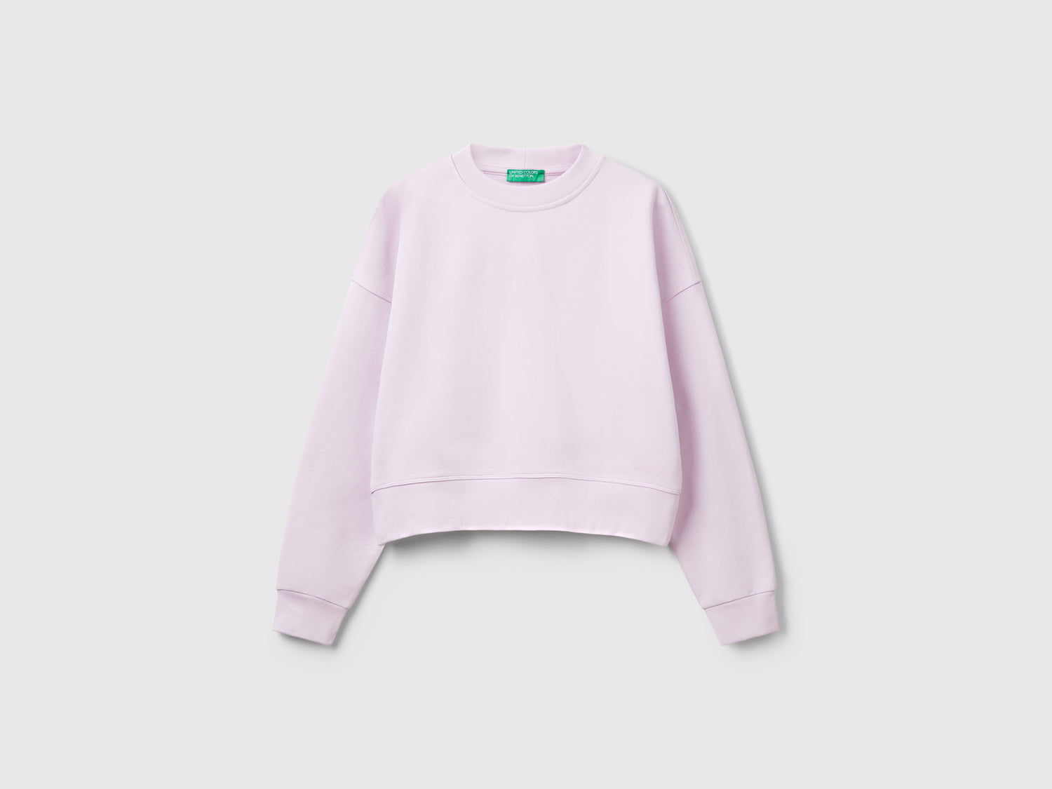 Felpa 100% cotone con stampa logo da donna lilla | Benetton Outlet