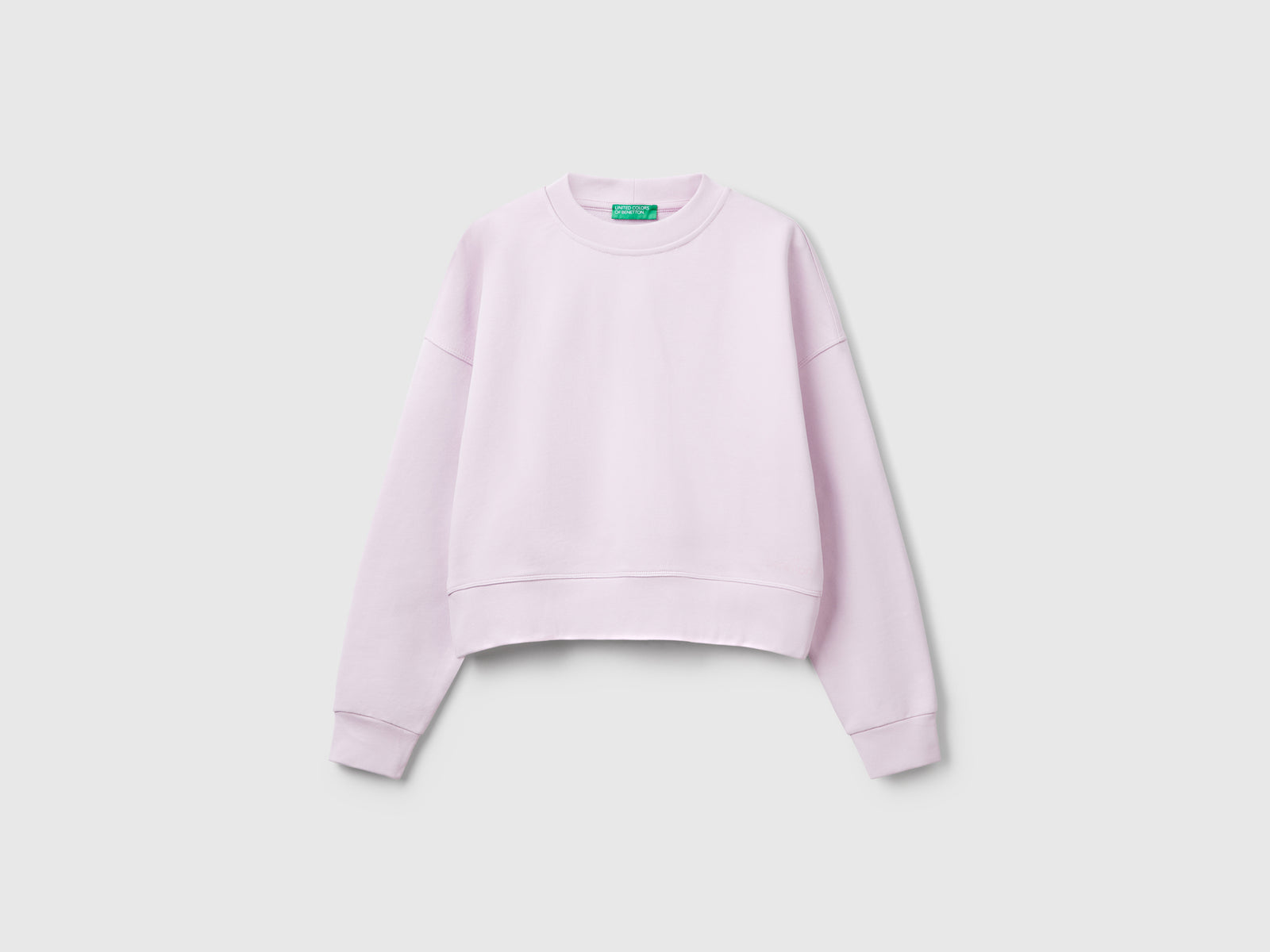 Felpa 100% cotone con stampa logo da donna lilla | Benetton Outlet
