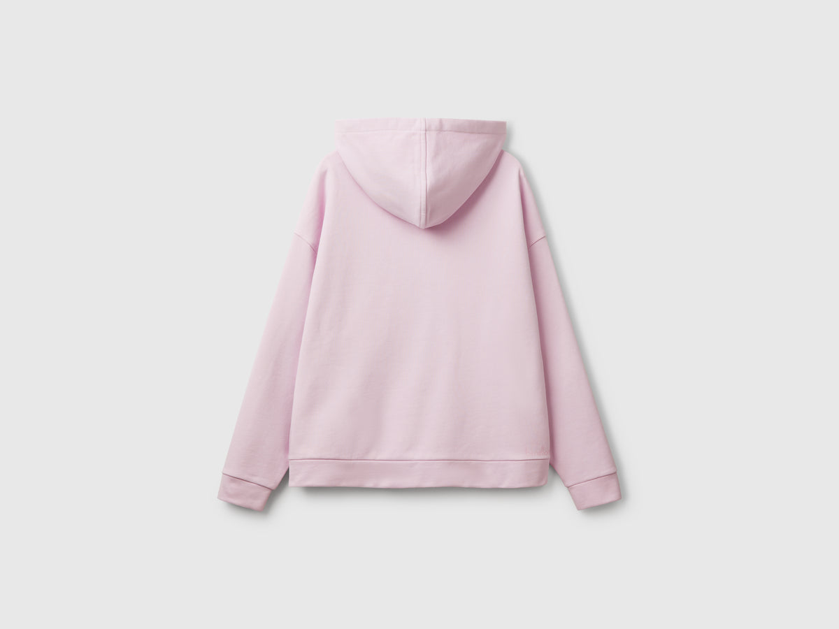 Felpa 100% cotone con zip e cappuccio
