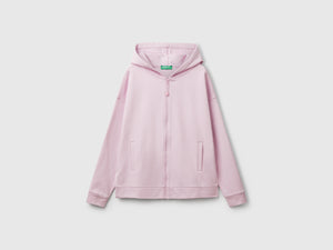 Felpa 100% cotone con zip e cappuccio