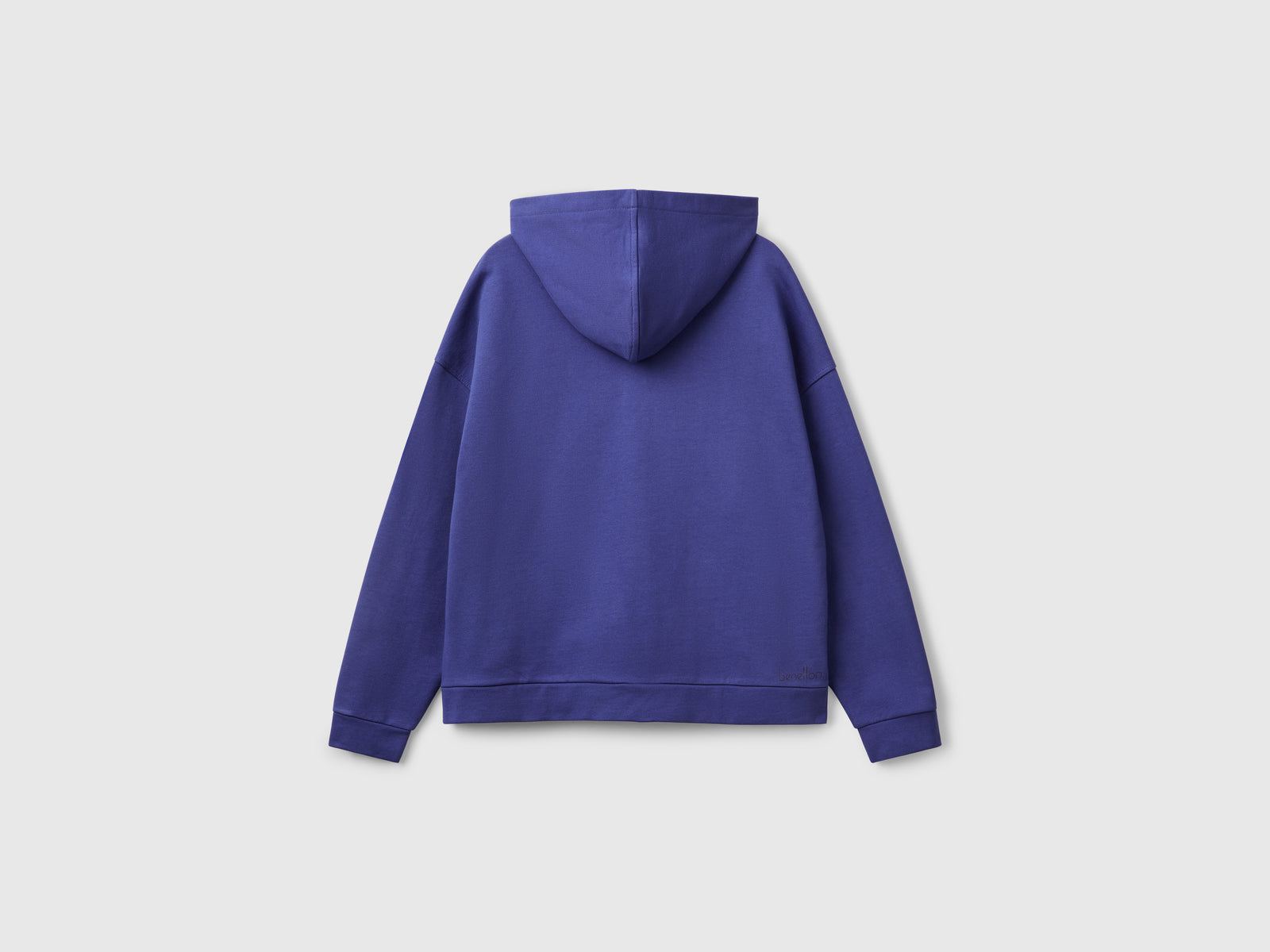 Felpa 100% cotone con zip e cappuccio da donna blu 2 | Benetton Outlet