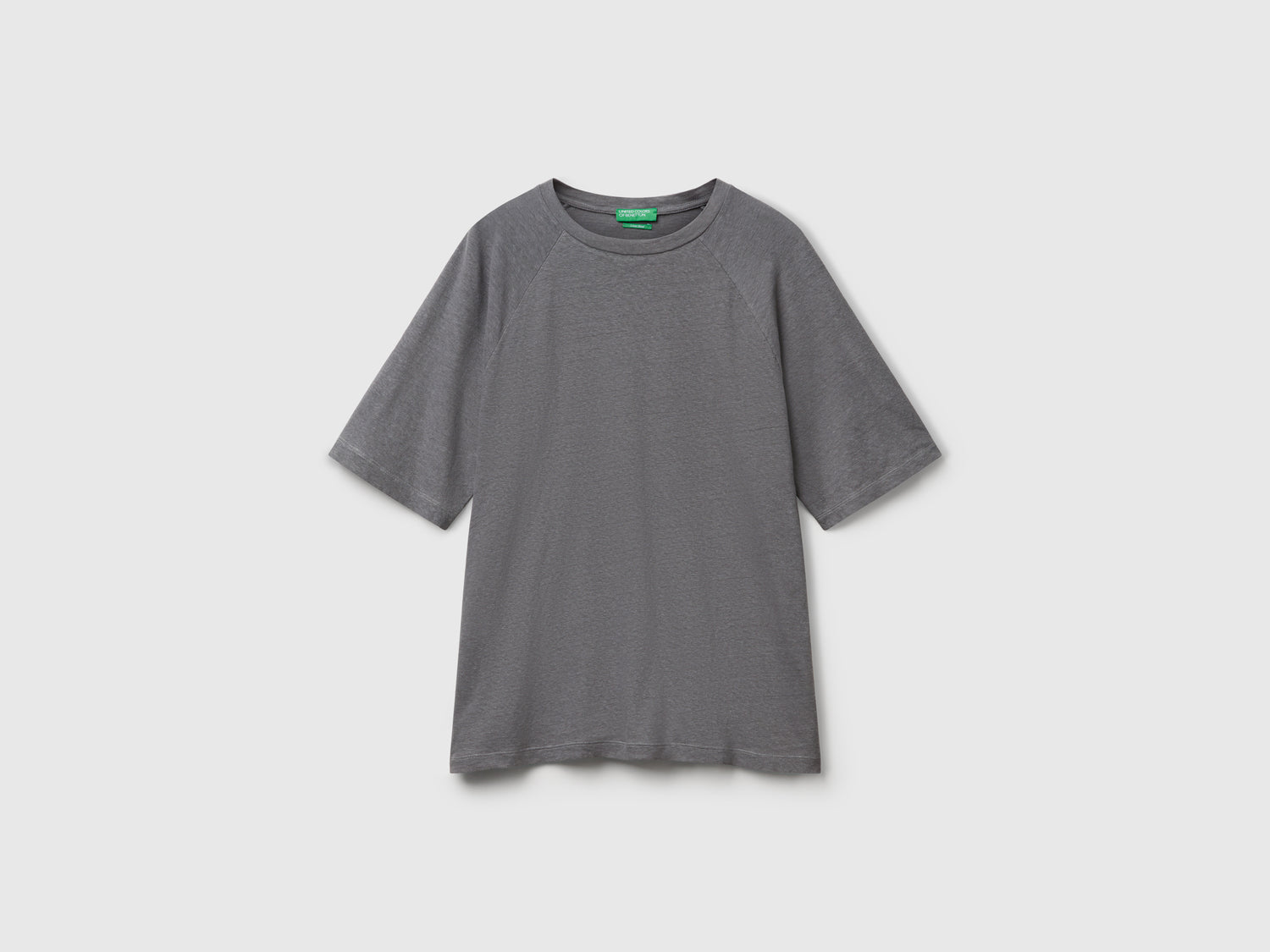 T-shirt in misto lino da uomo grigio | Benetton Outlet