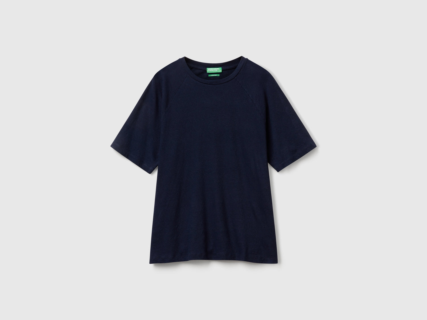 T-shirt in misto lino da uomo blu scuro | Benetton Outlet