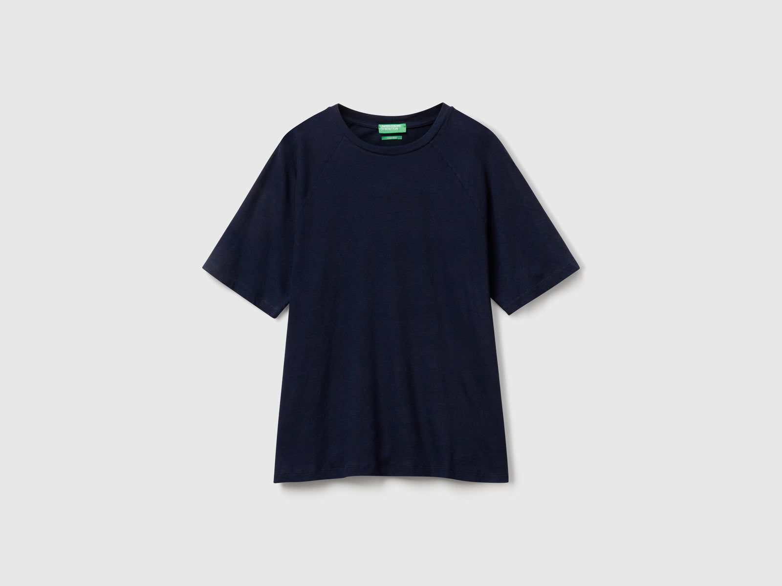 T-shirt in misto lino da uomo blu scuro | Benetton Outlet