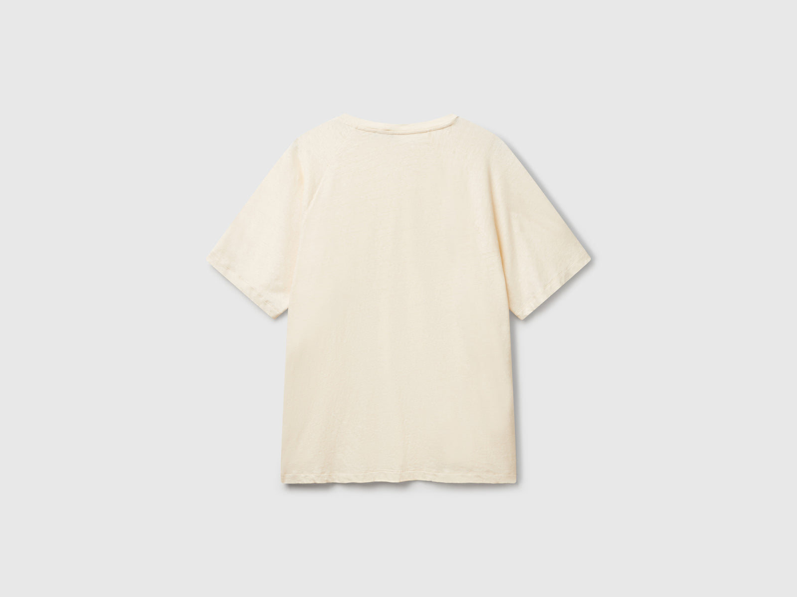 T-shirt in misto lino da uomo bianco panna 2 | Benetton Outlet