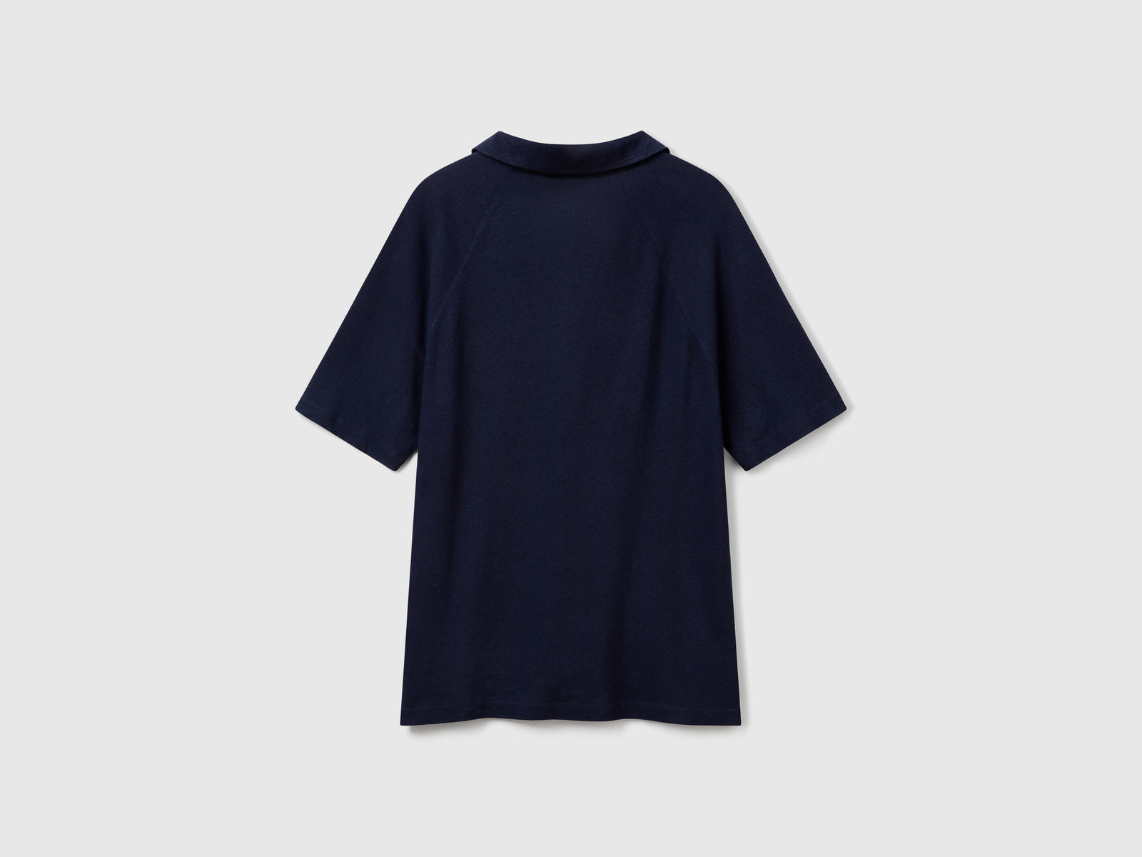 Polo in misto lino da uomo blu scuro 2 | Benetton Outlet