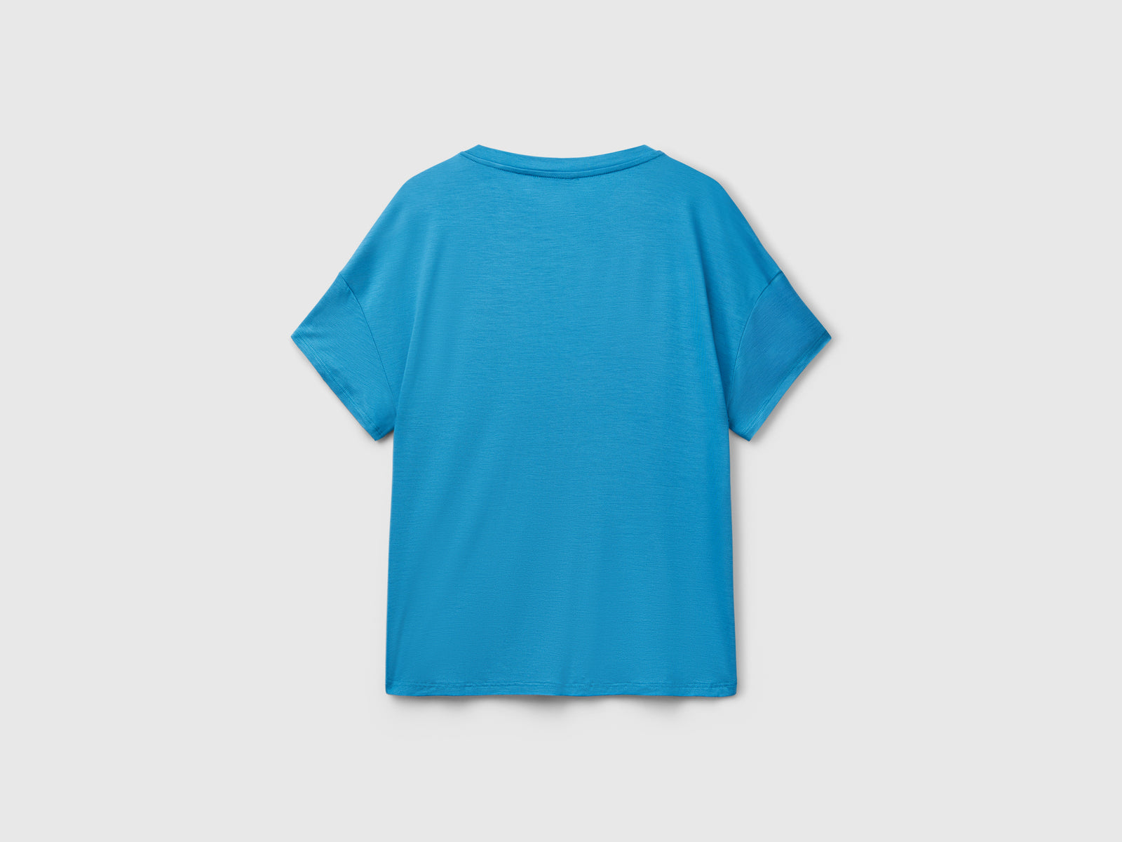T-shirt slim fit in viscosa stretch da donna turchese 2 | Benetton Outlet