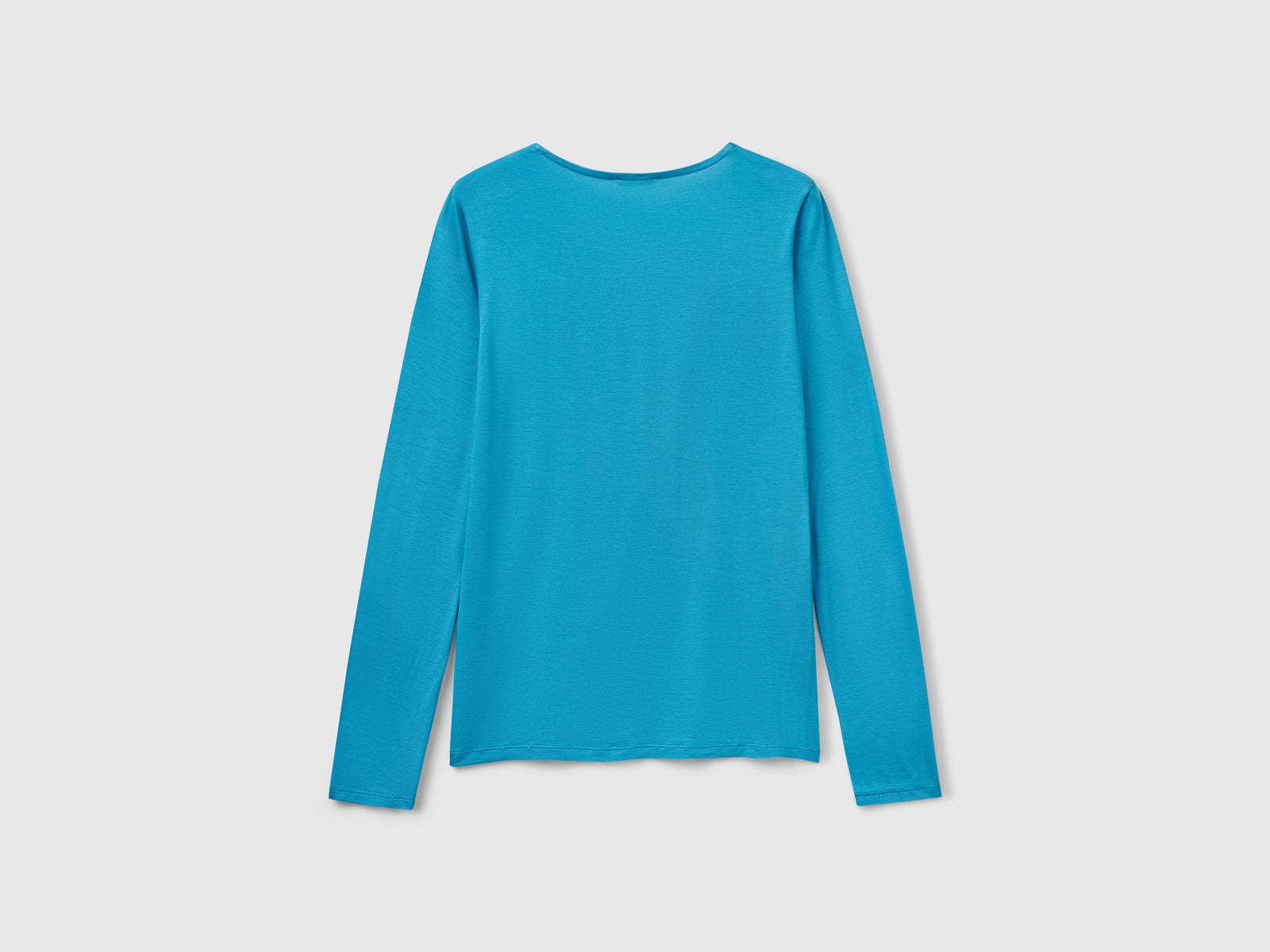 Maglietta slim fit in viscosa stretch da donna turchese 2 | Benetton Outlet