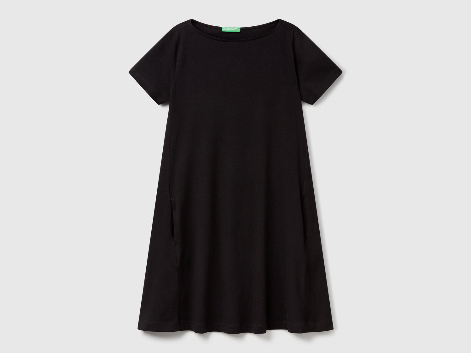 Abito corto svasato da donna nero | Benetton Outlet