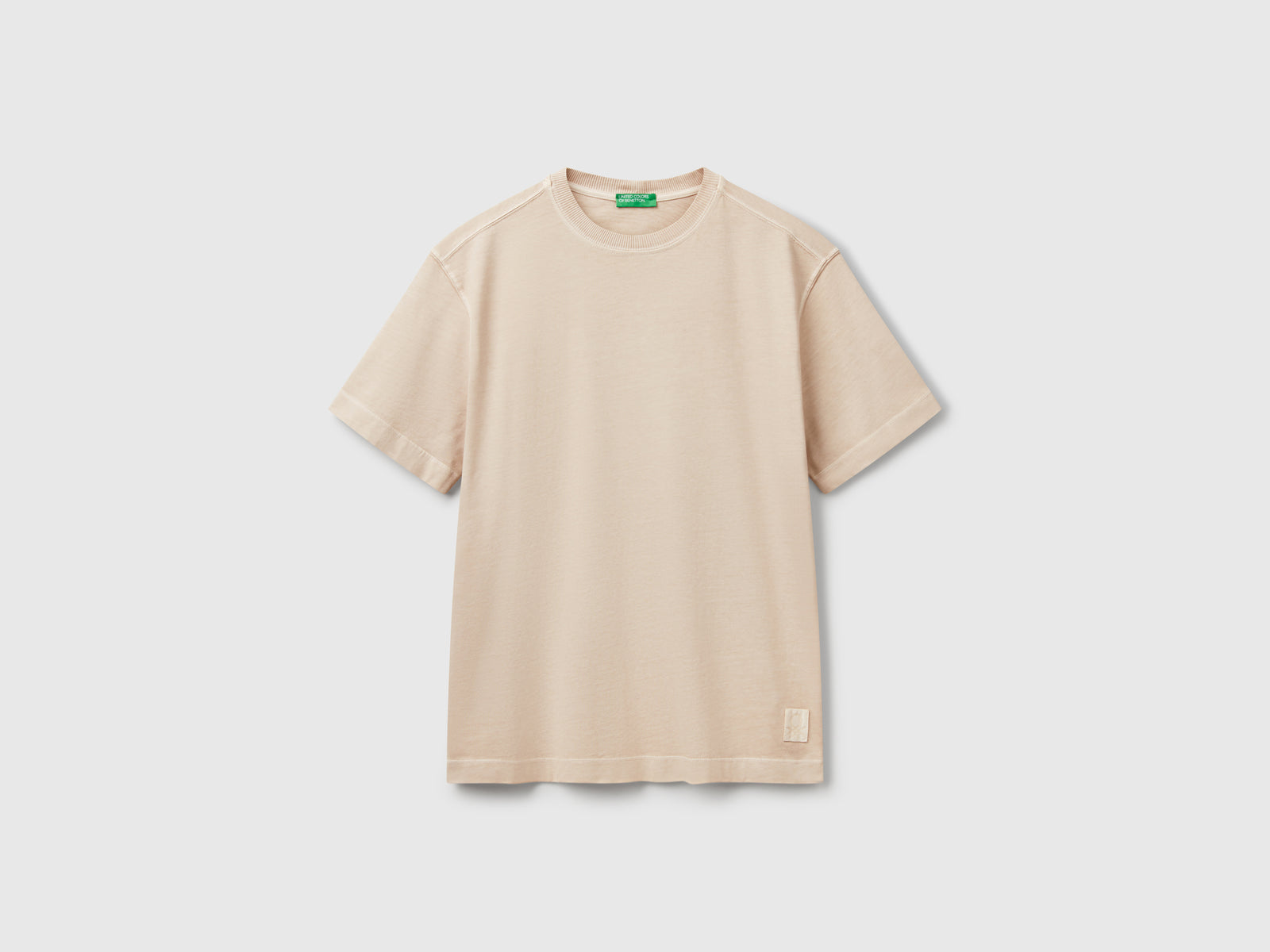 T-shirt in cotone da uomo beige | Benetton Outlet