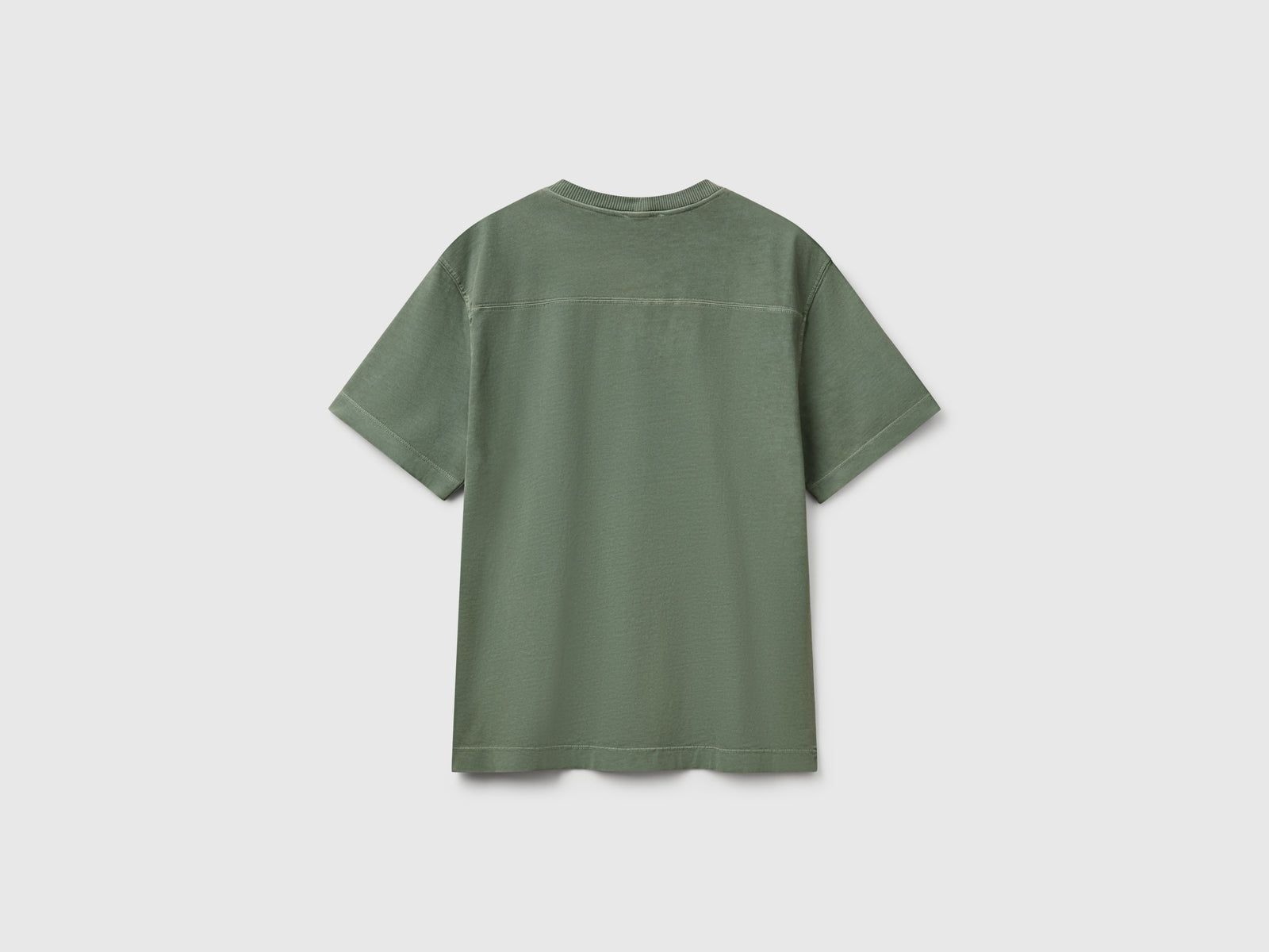 T-shirt in cotone da uomo verde militare 2 | Benetton Outlet