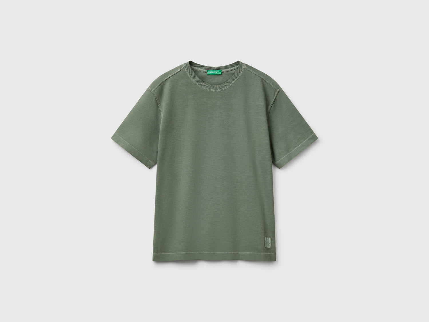 T-shirt in cotone da uomo verde militare | Benetton Outlet