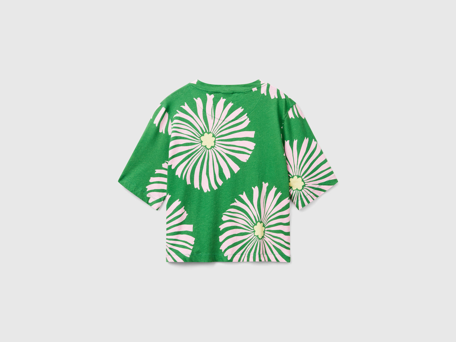 Maglietta con fantasia floreale da donna verde 2 | Benetton Outlet