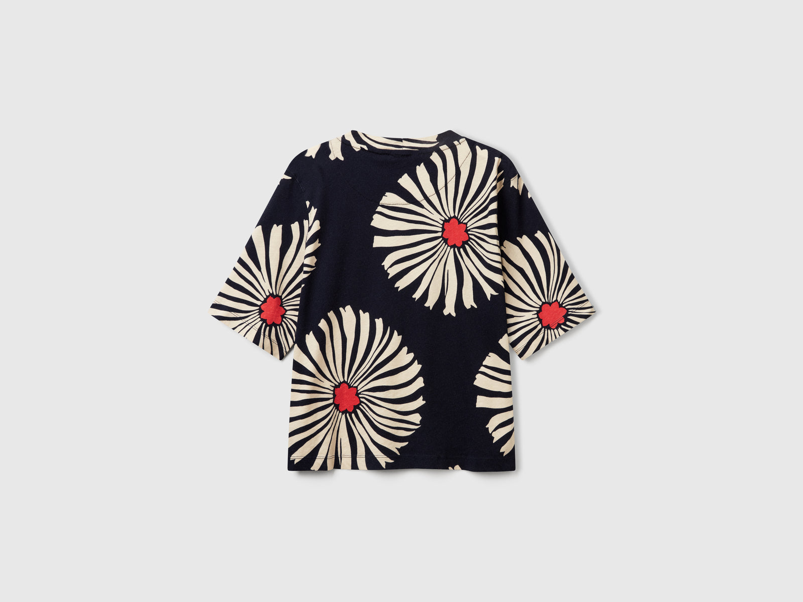 Maglietta con fantasia floreale da donna blu 2 | Benetton Outlet