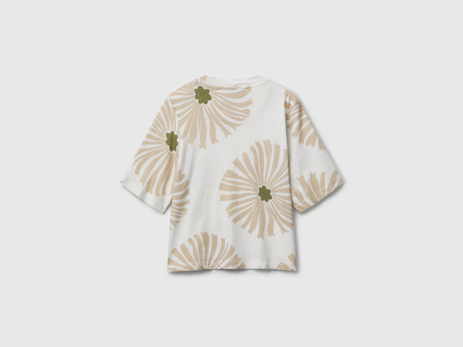 Maglietta con fantasia floreale da donna bianco panna 2 | Benetton Outlet