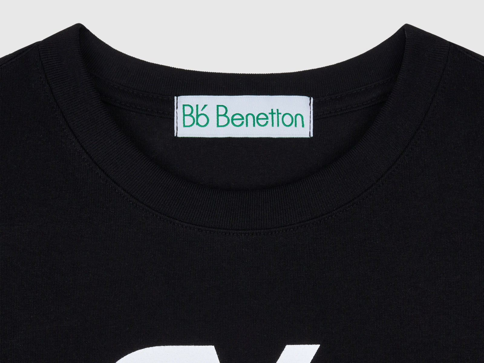 T-shirt con logo in misto cotone da donna nero 3 | Benetton Outlet
