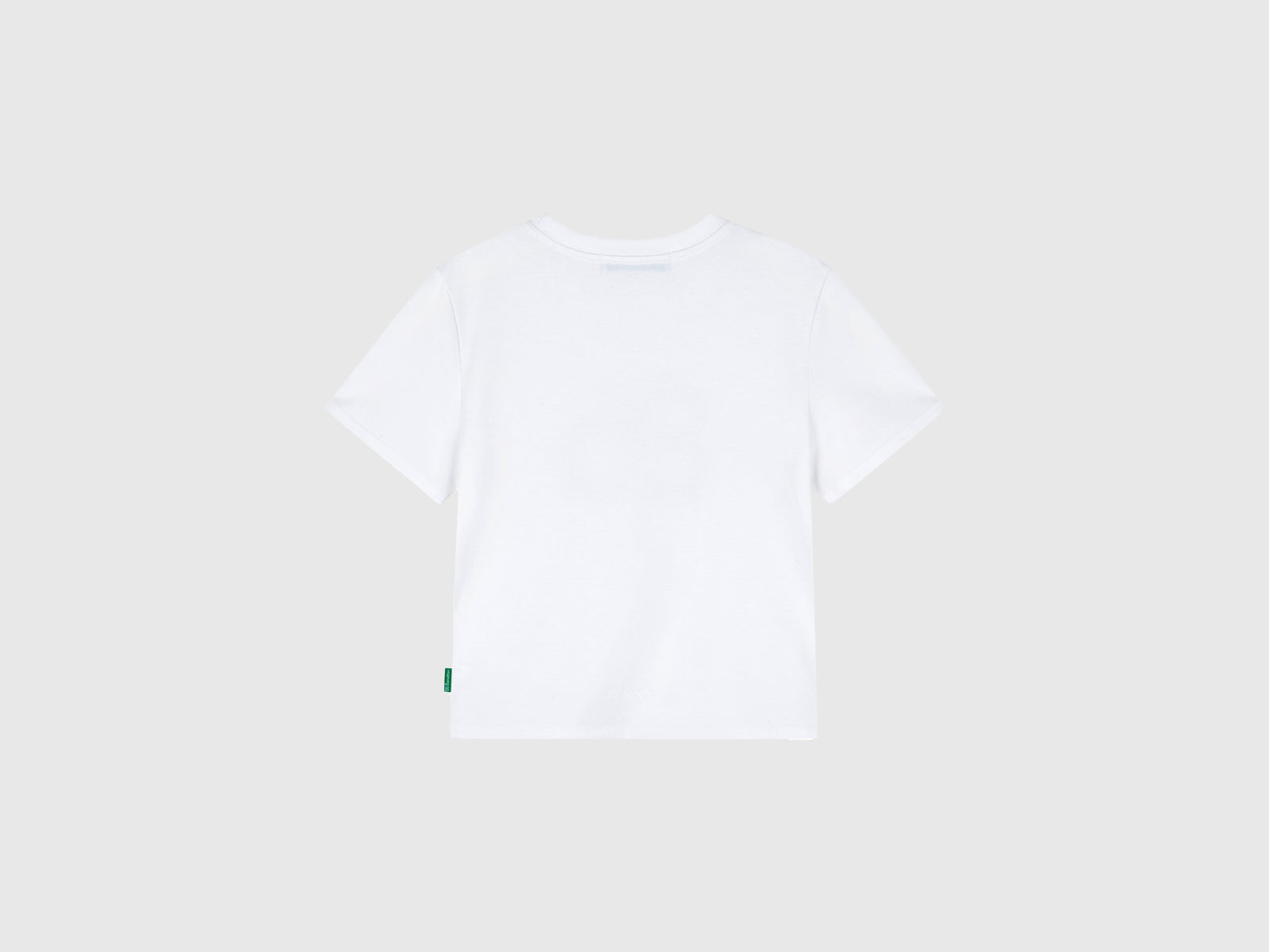 T-shirt con logo in misto cotone da donna bianco 2 | Benetton Outlet
