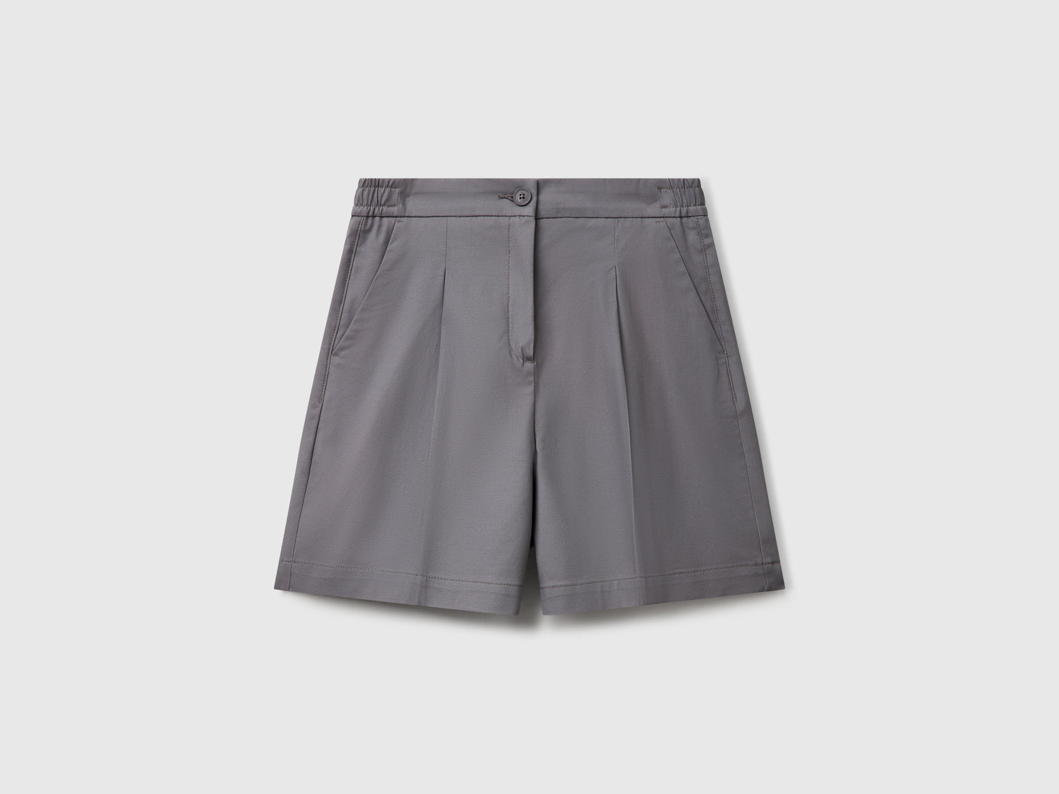 Bermuda in cotone elasticizzato da donna grigio | Benetton Outlet