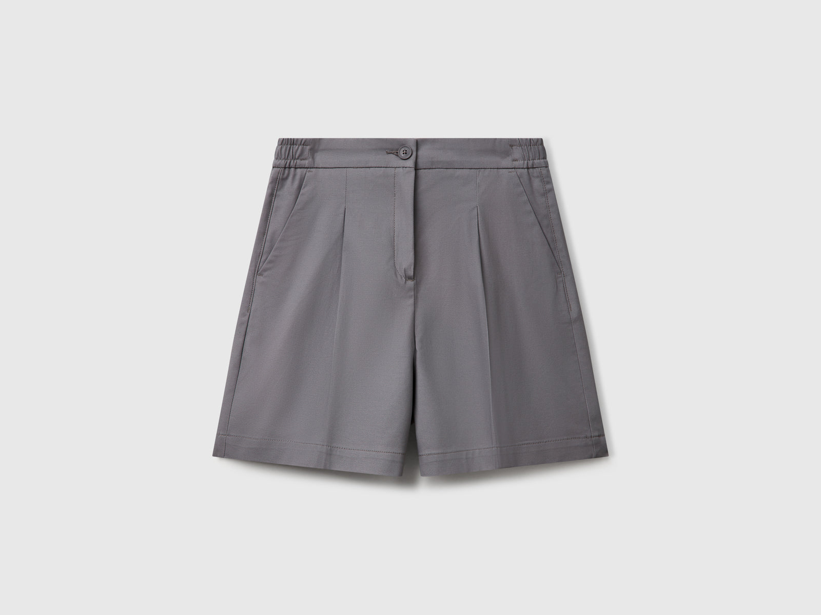 Bermuda in cotone elasticizzato da donna grigio | Benetton Outlet
