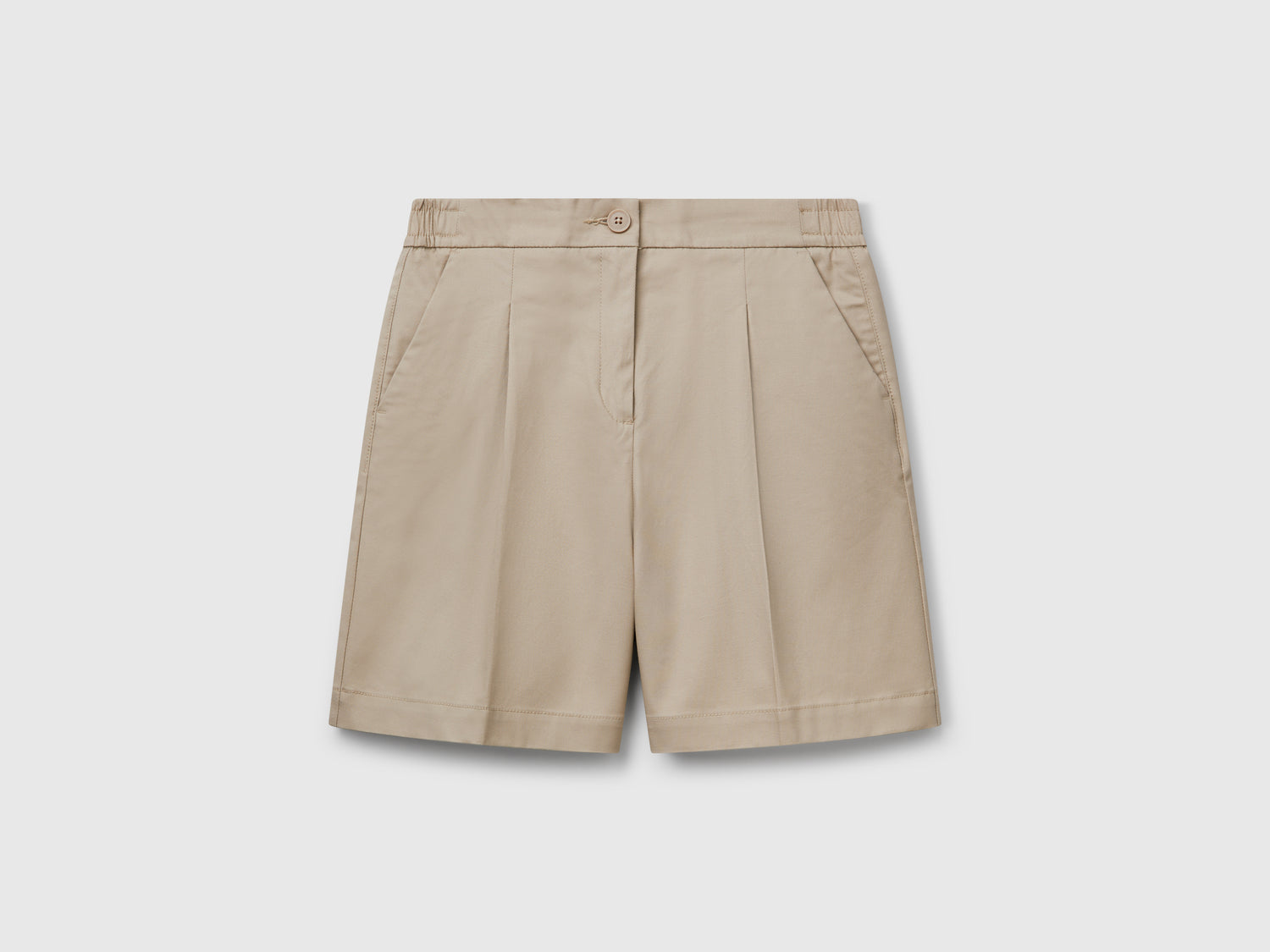 Bermuda in cotone elasticizzato da donna beige | Benetton Outlet