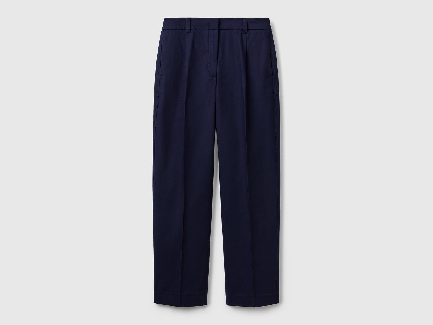 Pantaloni in cotone stretch da donna blu scuro | Benetton Outlet