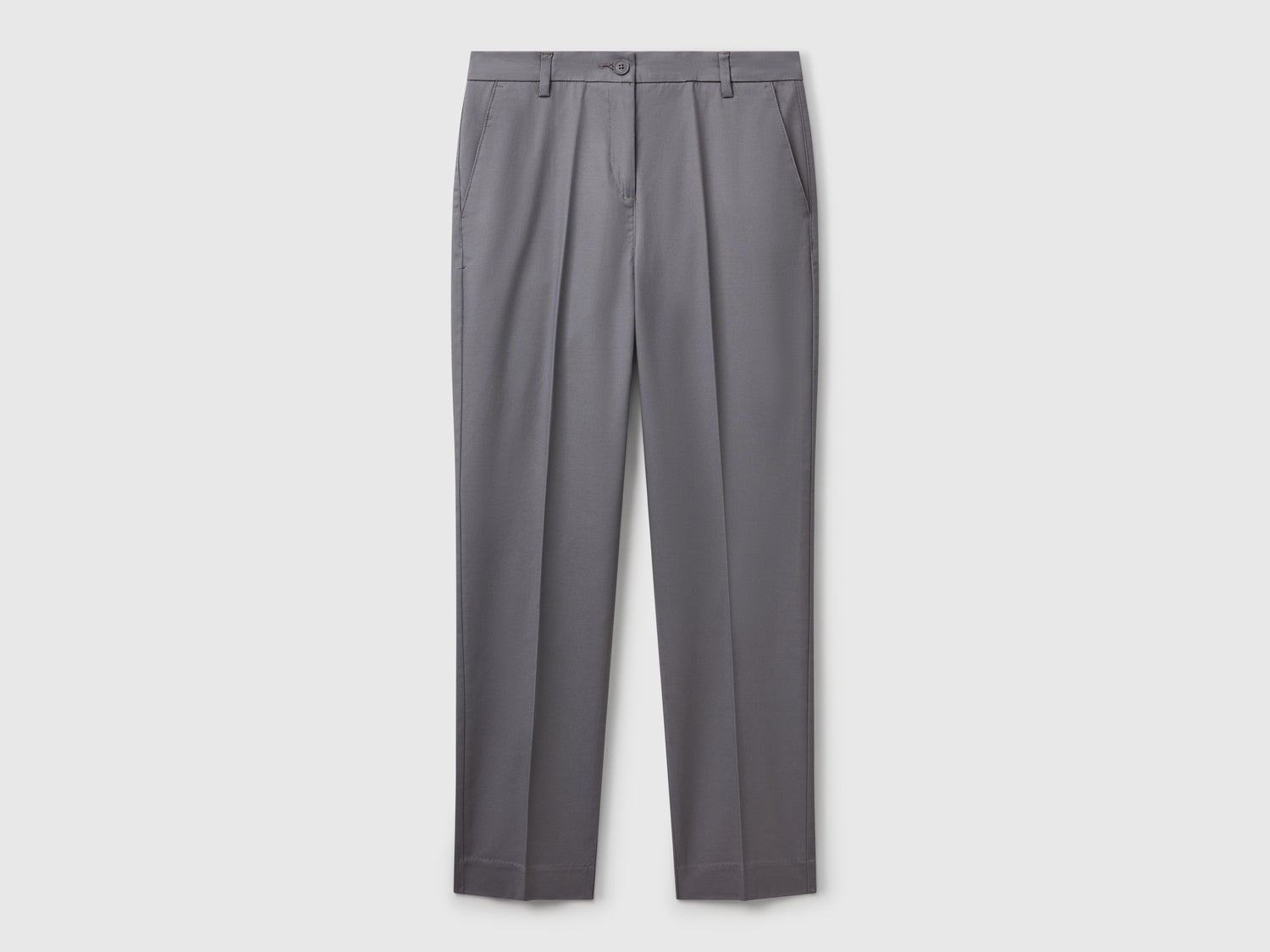 Stretch cotton chinos da donna grigio | Benetton Outlet