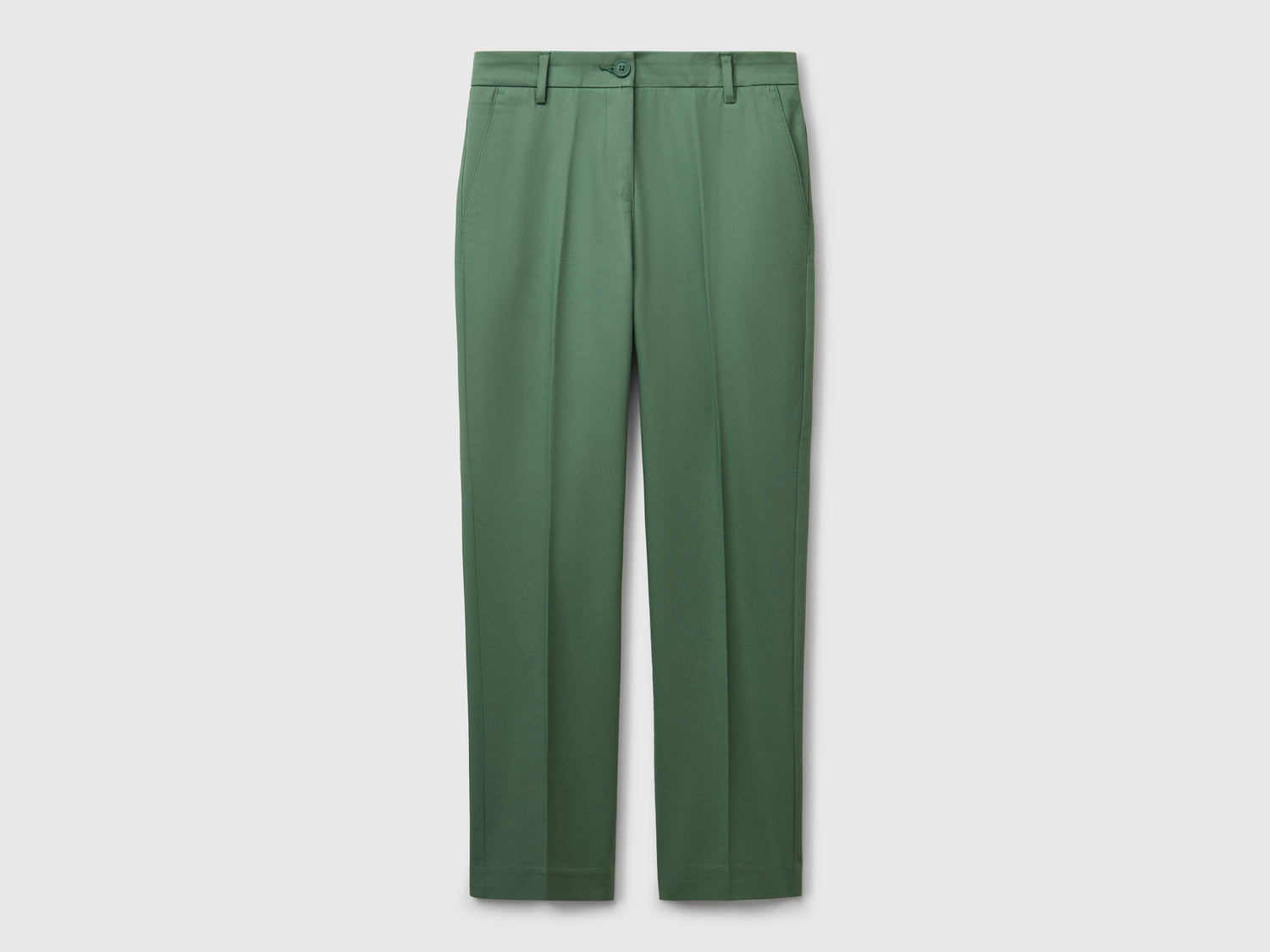Chino in cotone stretch da donna verde | Benetton Outlet