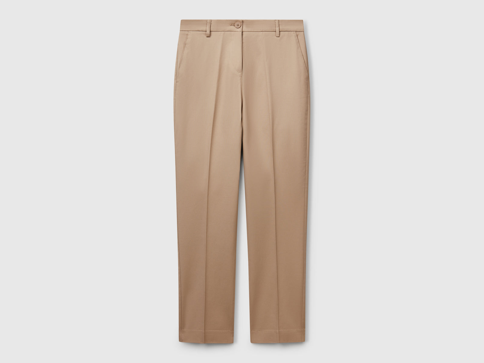Chino in cotone stretch da donna beige | Benetton Outlet