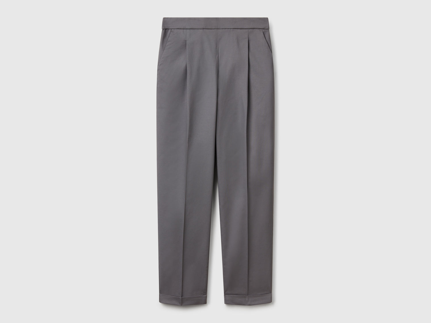 Pantaloni in cotone elasticizzato da donna grigio | Benetton Outlet