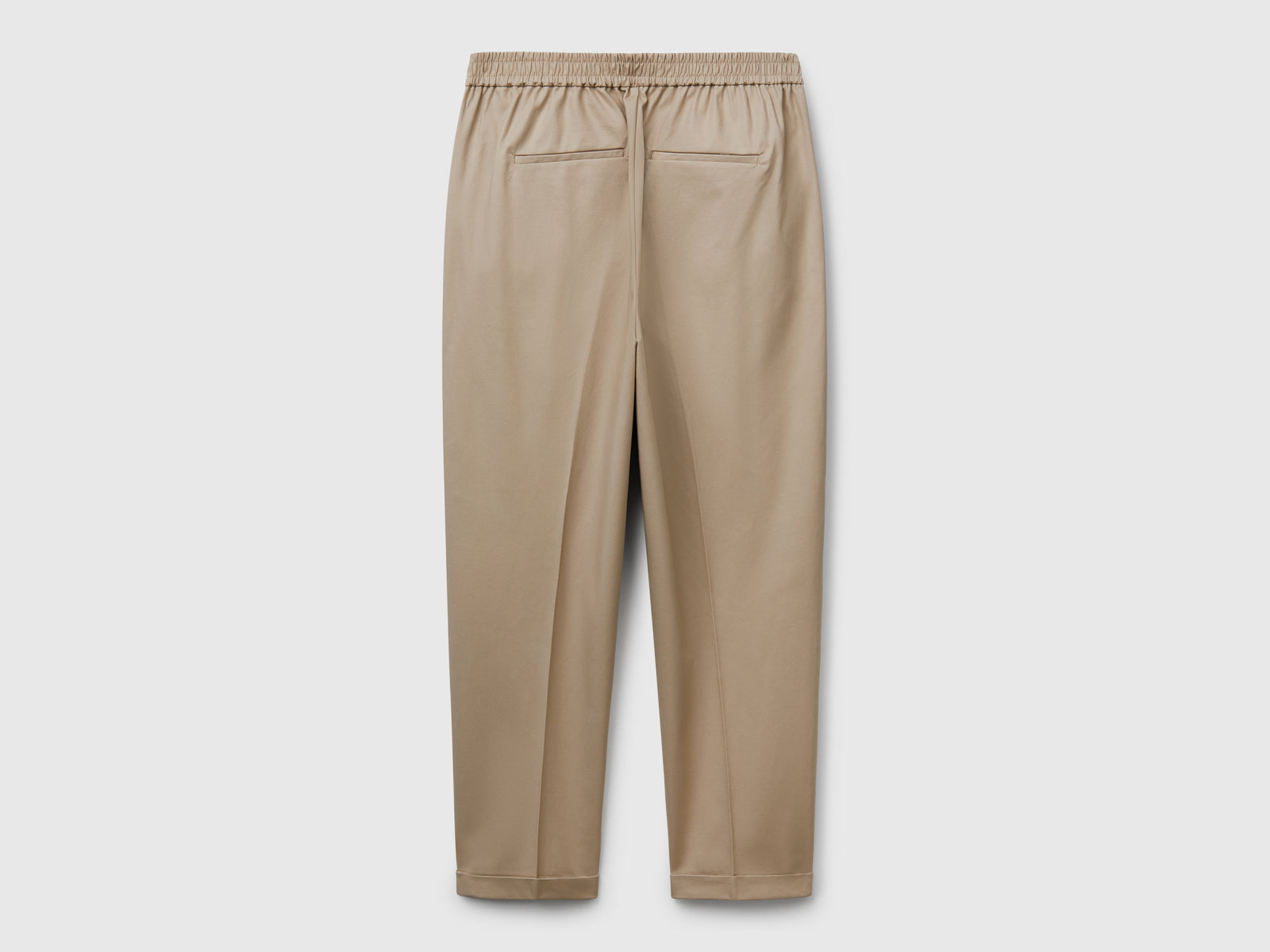 Pantaloni in cotone elasticizzato da donna beige 2 | Benetton Outlet
