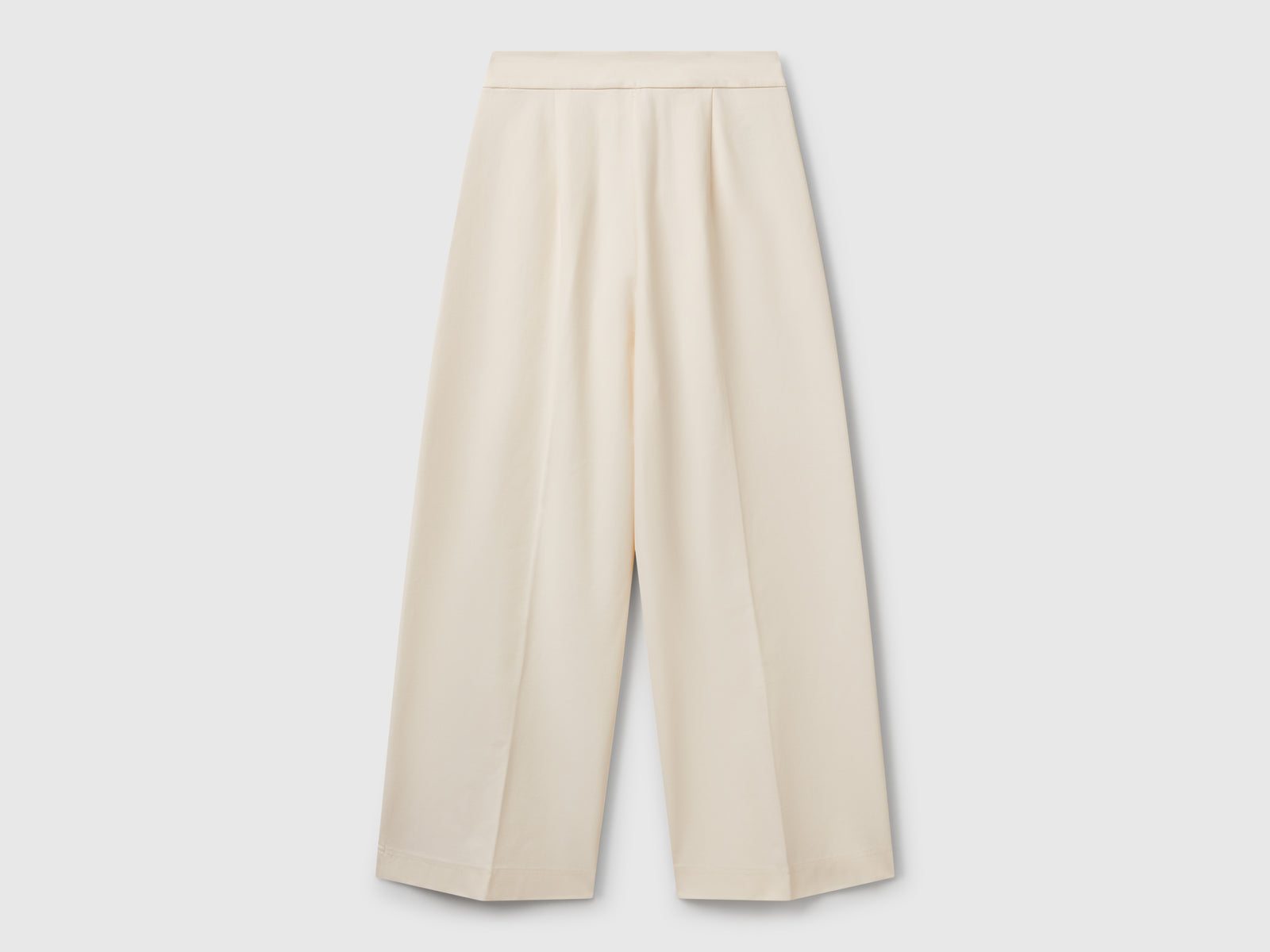 Pantaloni cropped a vita alta da donna bianco panna 2 | Benetton Outlet