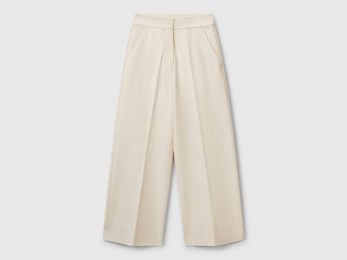 Pantaloni cropped a vita alta