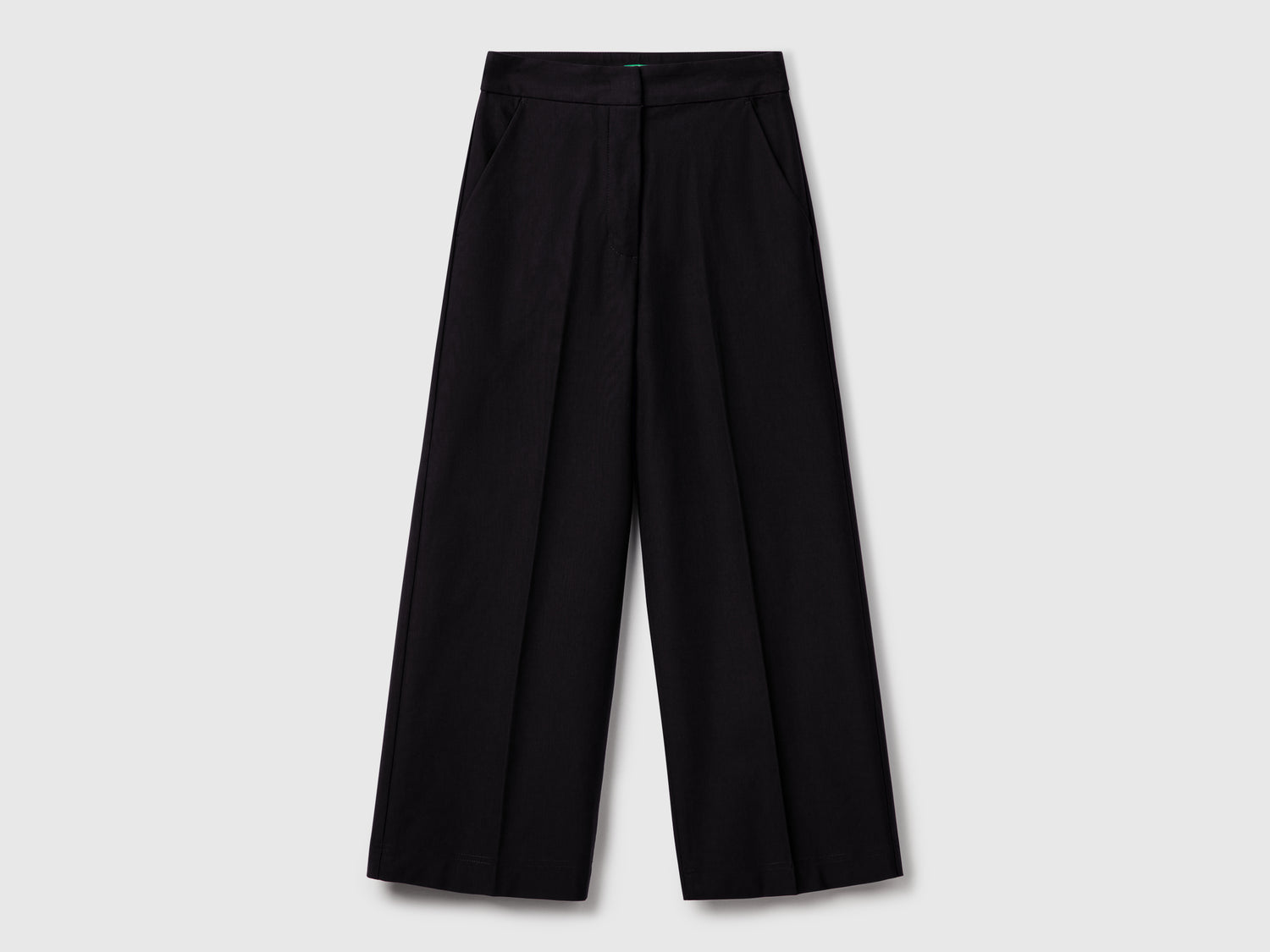 High-waisted cropped trousers da donna nero | Benetton Outlet