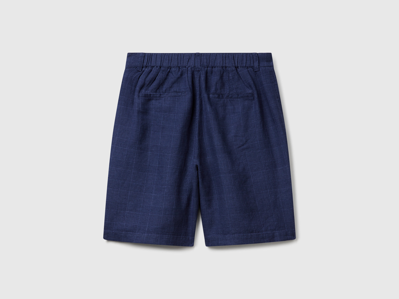 Bermuda a righe in misto lino da uomo blu scuro 2 | Benetton Outlet