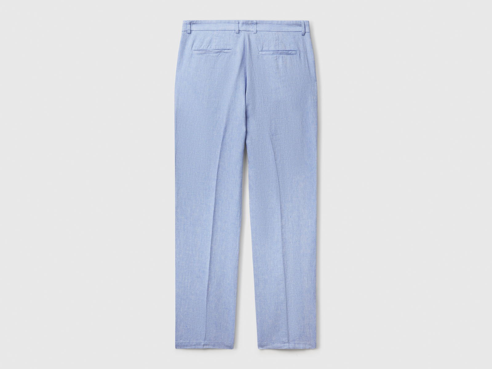 Chino rigati in misto lino da uomo azzurro 2 | Benetton Outlet